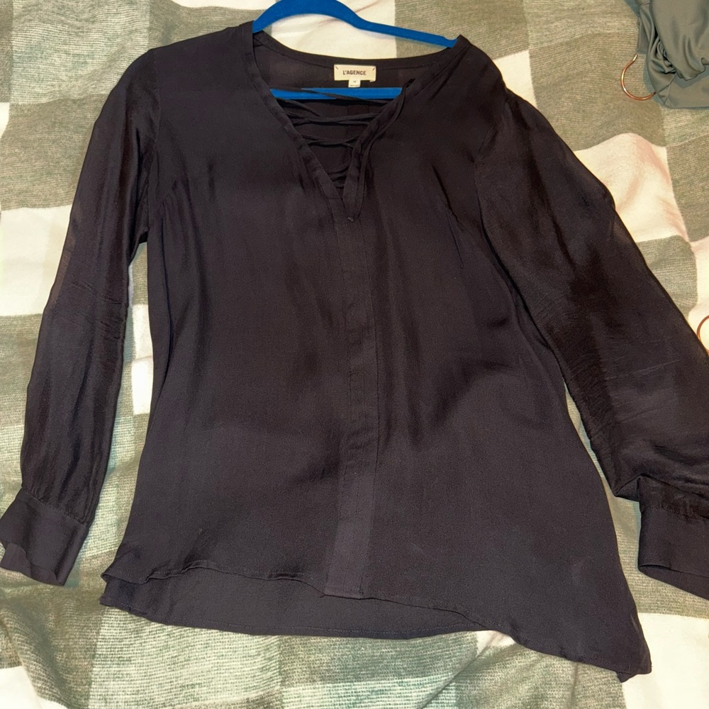 Lace front blouse
